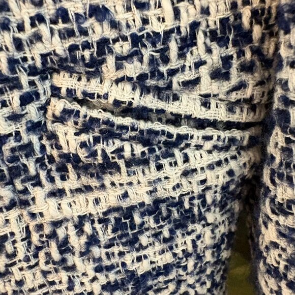 Helene Berman London Navy White Tweed Double Breasted Boucle Blazer Jacket M NWT - Picture 11 of 14